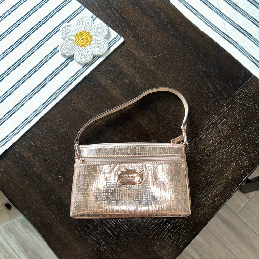 Metallic Rose Gold Designer Handbag